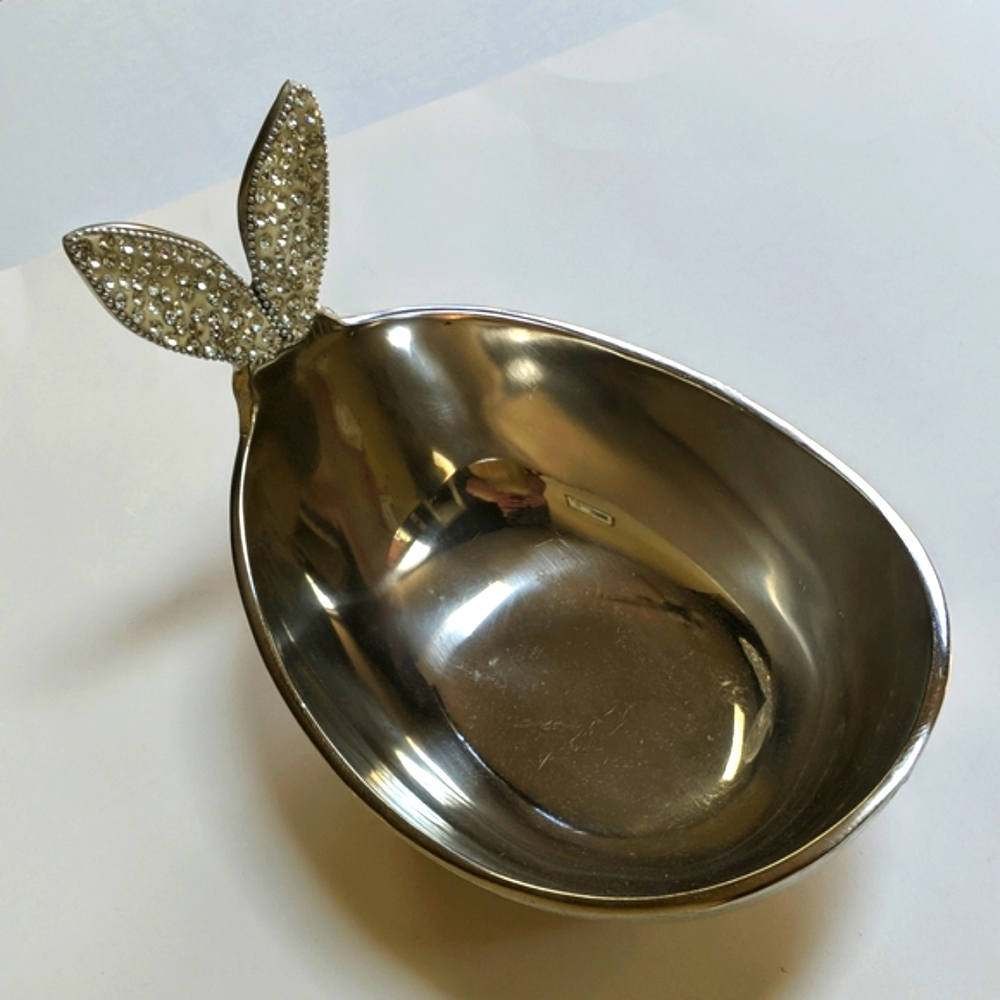 Easter/Spring serving bowl with gem bunny ear accent